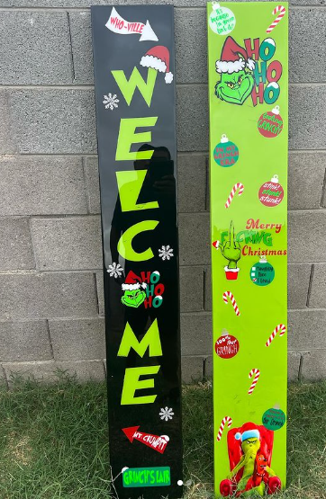 Green guy porch sign